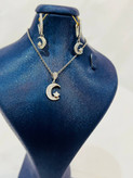 Silver women’s jewelry set with moon and star design, elegant and stylish, Code 121
