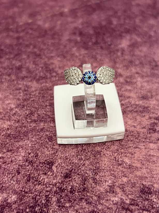 انگشتر نقره زنانه چشم نظر بالدار کد AR108