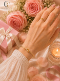 بنگل نقره زنانه ۹۲۵ طرح گره طلایی