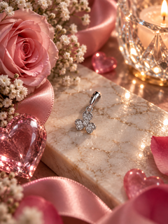 مدال نقره زنانه ۹۲۵ طرح گل برگ
