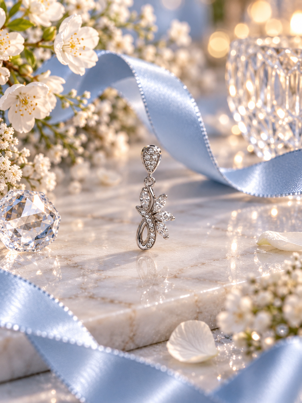 Women's 925 Silver Twisted Flower Pendant